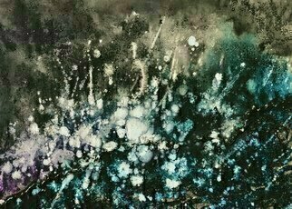 Michael Schaffer: 'Nighttime Storm 2', 2021 Mixed Media, Abstract. Follow up to the original Nighttime Storm but done on a smaller canvas. ...