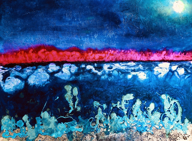 Michael Schaffer  'Oceans On Fire', created in 2021, Original Painting Oil.