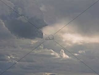 Michelle Kriz: 'god looking at the plane', 2016 Mixed Media Photography, Religious. God Looking the planeFrom Collection Gods Cloudswww. michellekriz. com...