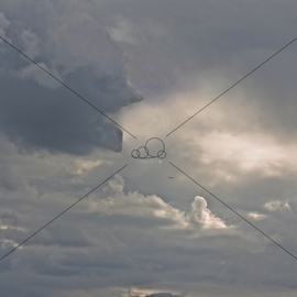 Michelle Kriz: 'god looking at the plane', 2016 Mixed Media Photography, Religious. Artist Description: God Looking the planeFrom Collection Gods Cloudswww. michellekriz. com...