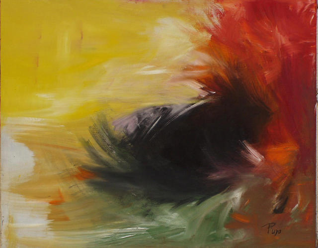Michael Puya  'Blowing In The Wind', created in 2003, Original Painting Tempera.
