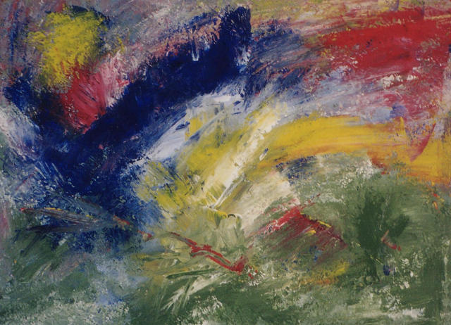 Michael Puya  'Blue Crash', created in 2003, Original Painting Tempera.