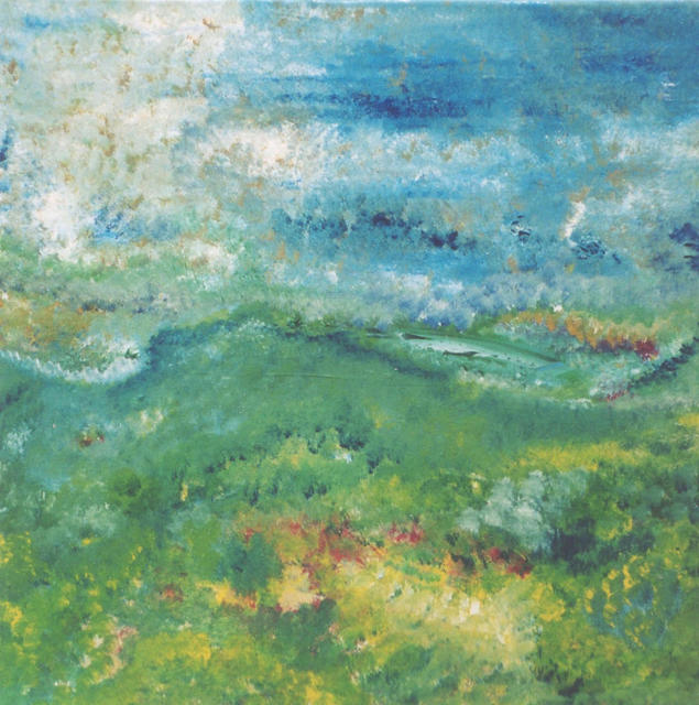 Michael Puya  'Landschaft Bei Arles', created in 2003, Original Painting Tempera.