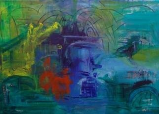 Michael Puya: 'Ponti di notturno di Venezia', 2011 Acrylic Painting, Abstract Landscape. 