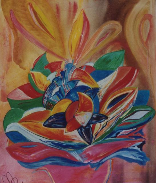 Michael Puya  'St Valentine S Flower', created in 2001, Original Painting Tempera.