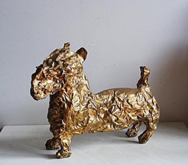 Mihail Simeonov  'Dog Named Tony', created in 1995, Original Sculpture Aluminum.