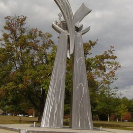 Michael Baker: 'elevated visions', 2007 Steel Sculpture, Abstract. Artist Description:  stainless steel ...