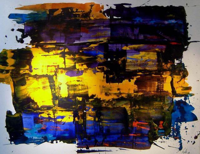 Artist Mike Wong Joon Fong. 'Breaking Towards Dawn' Artwork Image, Created in 2011, Original Painting Encaustic. #art #artist