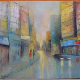 Sinisa Mihajlovic Artwork  Gradska ulica  City  street , 2015 Oil Painting, Life