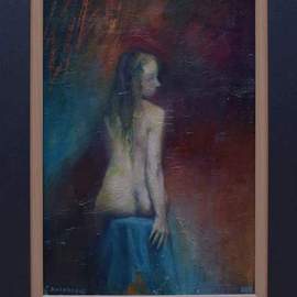 Sinisa Mihajlovic: 'otkrivena', 2013 Oil Painting, Erotic. Artist Description: oil on cardboard 2013, nude, erotic, women, painting, fine ...