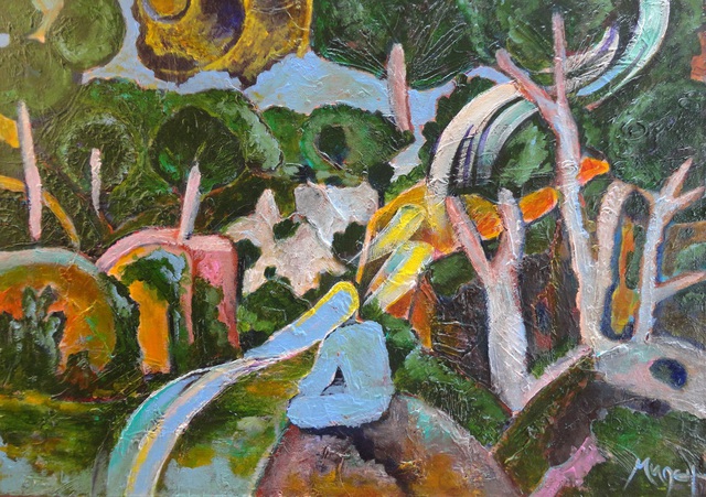 Milen Boqnov  'Abstract Landscape', created in 2015, Original Pastel.