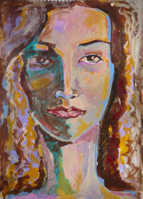 Artist Milen Boqnov. 'Girl Portrait' Artwork Image, Created in 2015, Original Pastel. #art #artist