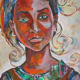 girl portrait on cardboard By Milen Boqnov