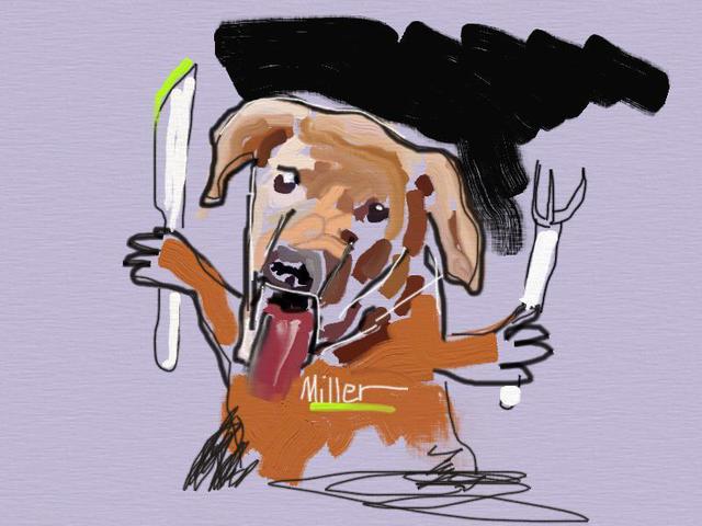 Tom Miller  'Eating Dog', created in 2004, Original Computer Art.