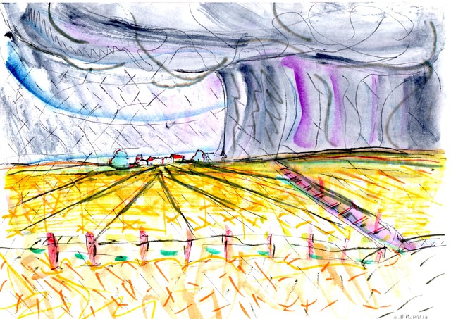 Amimra Mimura  'Landscape', created in 2014, Original Mixed Media.