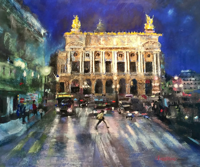 Artist Mira Vitarello. 'Paris Opera' Artwork Image, Created in 2017, Original Painting Oil. #art #artist