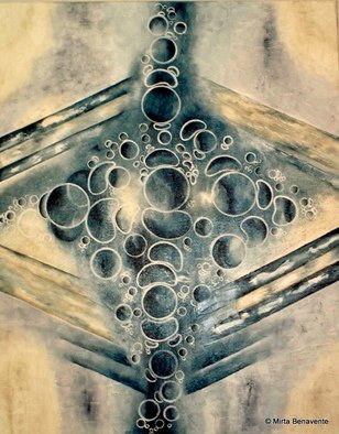Benavente Mirta: 'burbujas nihilistas', 2014 Acrylic Painting, Abstract. Mixta sobre tela...