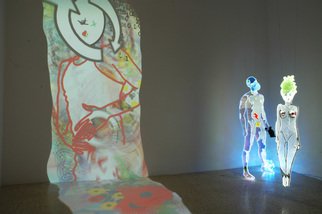 Miri Chais: 'Adam and EVE', 2010 Mixed Media, Representational.   the works consiste of plexiglass and LED  ...