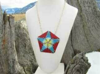 Mitchell Pluto: 'ace of pentacles', 2022 Enameling, Magical. Inspired by Pythagoras, Islamic sacred geometry and mystery religions.  ...
