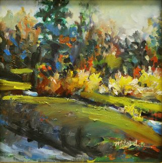 Mitzi Lai: 'Golden Reed', 2011 Oil Painting, Landscape.    Oil Painting, plein air, landscape, Mitzi Lai, scene, fall, golden reed, river, grass, park ...