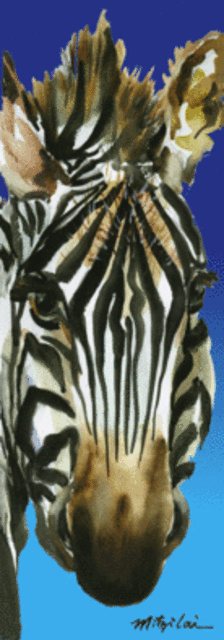 Mitzi Lai  'Zebra', created in 2008, Original Drawing Charcoal.