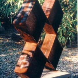 Mrs. Mathew Sumich: 'Metal Squares', 1979 Steel Sculpture, Abstract. Artist Description: unpainted steel squares...