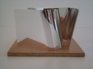Mrs. Mathew Sumich: 'stainless steel 1', 2009 Steel Sculpture, Other.  Stainless Steel on wood base, table top size mockette ...