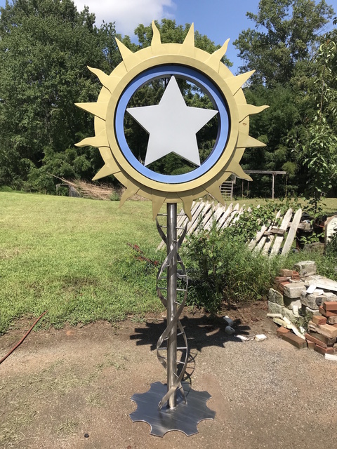 Artist Mary Angers. 'Sun Star' Artwork Image, Created in 2019, Original Sculpture Aluminum. #art #artist