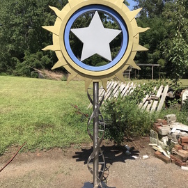 Mary Angers: 'sun star', 2019 Steel Sculpture, Abstract Landscape. Artist Description: Sun Star is about the universal cycles of life like the sun rising and setting and the stars it interacts with. ...