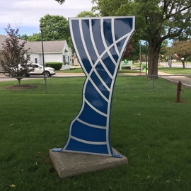 Mary Angers: 'twisted botanical wave', 2019 Aluminum Sculpture, Abstract. Artist Description: Twisted Botanical Wave is about the possible form that rising cubic water takes upon ascending and then starting to turn over. ...