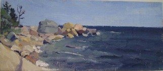 Michelle Mendez: 'High Tide', 2007 Oil Painting, Seascape.  Painted en plein aire, on location, Plymouth Massachusetts - oil on linen, mounted on board ...