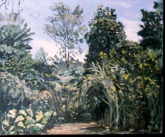 Michelle Mendez: 'Pathway', 1992 Oil Painting, Landscape. Oil on canvas, painted en plein aire, Brookline, Mass....