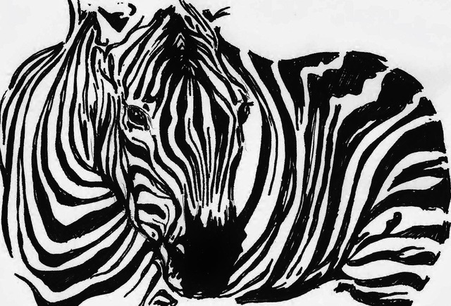 Artist Maria Changalidi. 'Zebra' Artwork Image, Created in 2013, Original Mixed Media. #art #artist