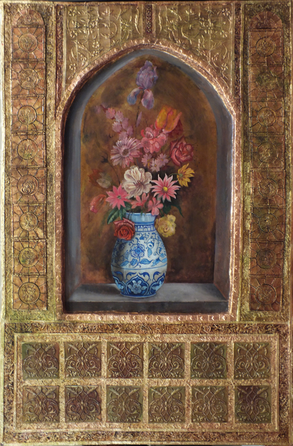 Artist Mohammad Khazaei. 'Vase And Flowers' Artwork Image, Created in 2014, Original Painting Acrylic. #art #artist