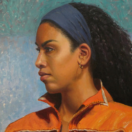 Moira Dedrick: 'Portrait of Rachel', 2007 Oil Painting, Portrait. Artist Description:  A portrait of an American in France modeling at Studio Escalier. ...