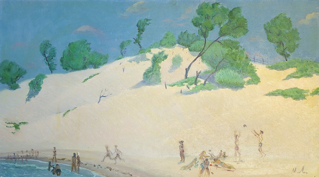 Moesey Li  'Dunes', created in 1983, Original Painting Oil.