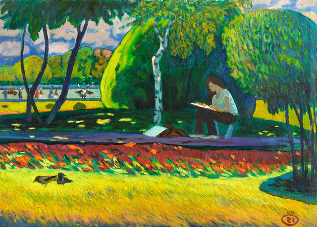 Moesey Li  'In The Plein Air', created in 2009, Original Painting Oil.
