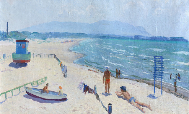 Moesey Li  'Near The Sea', created in 1979, Original Painting Oil.