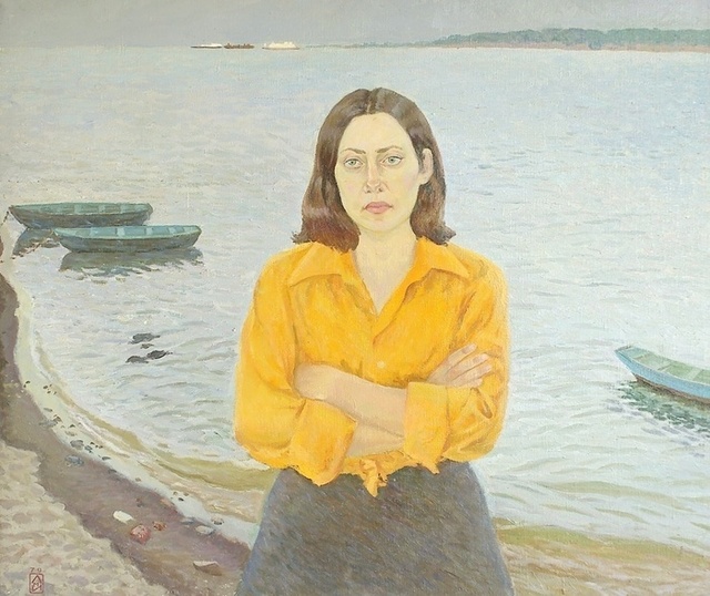 Moesey Li  'Volzhanka', created in 1979, Original Painting Oil.