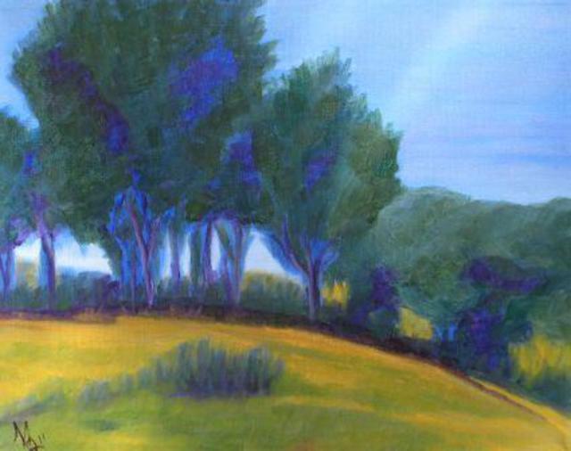 Marilia Lutz  'Trees On A Hill', created in 2011, Original Painting Oil.