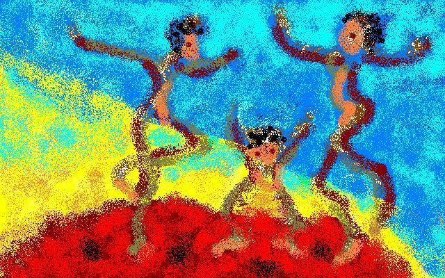 Artist Monica Malbeck. 'Fijan Family Dancing' Artwork Image, Created in 2006, Original Digital Art. #art #artist