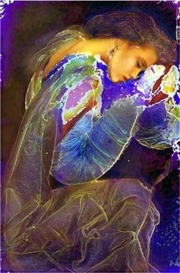 Monica Malbeck: 'Secret dream ', 2005 Computer Art, Portrait. It is the most favor art work of my friends and family from Hawaii and Italyand that gives me so much beautiful joyContact the artist for different sizeprice change according to the size ...