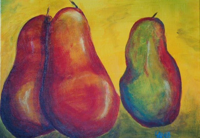 Artist Lauren Mooney Bear. 'A Nice Pear' Artwork Image, Created in 2010, Original Painting Oil. #art #artist