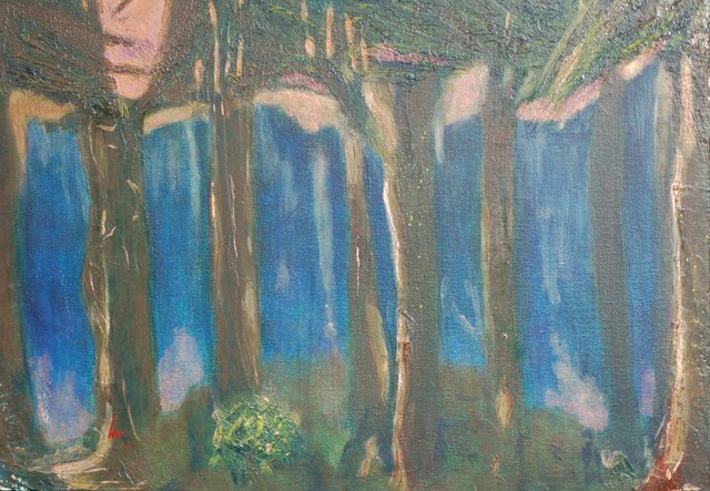 Lauren Mooney Bear  'Evening In The Park', created in 2010, Original Painting Oil.