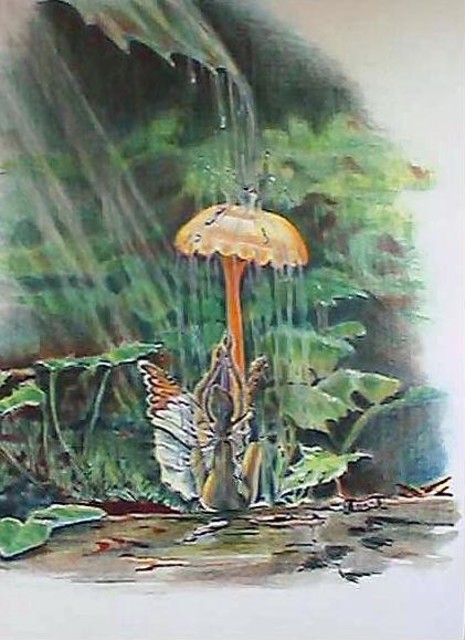 Susan Moore  'Fairy Shower', created in 1997, Original Painting Oil.