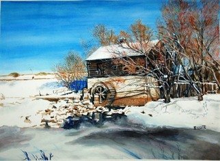 Susan Moore: 'Grants Old Mill', 2007 Giclee, Landscape.  Watercolour painting of Grant's Old Mill in Winnipeg, ManitobaGiclee prints of various sizes from 8 x 7 to 40 x 35 starting at $27. 00 US and up. Go to URL ```````````````````````````` 
