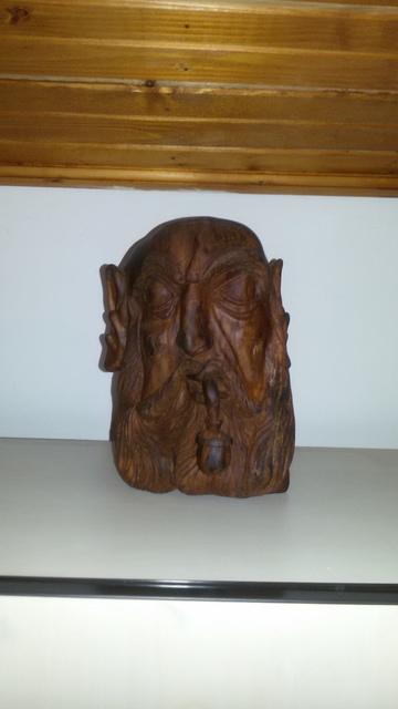 Artist Morariu Raul. 'Head Wood Manual Sculpture Unique' Artwork Image, Created in 2015, Original Sculpture Wood. #art #artist