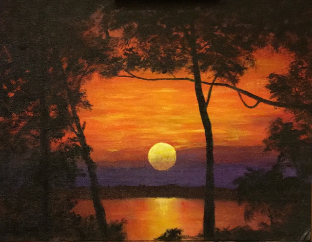 Artist Michael Morbitzer. 'Sunset On The Suwannee ' Artwork Image, Created in 2016, Original Painting Acrylic. #art #artist