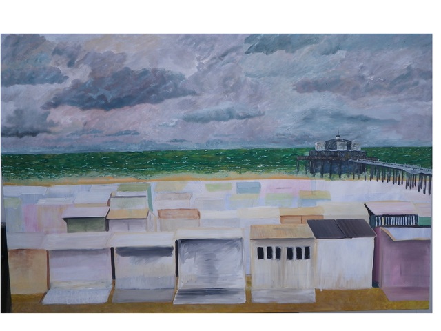 Guy Octaaf Moreaux  'September In Blankenberge', created in 2014, Original Pastel Oil.