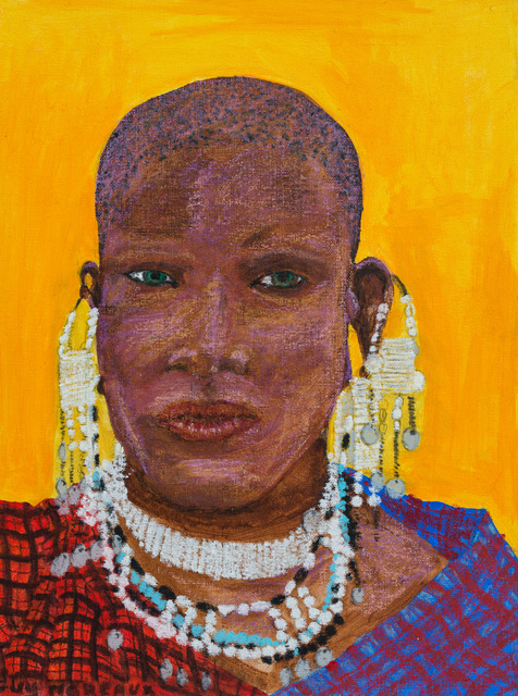 Guy Octaaf Moreaux  'Masai Woman 1', created in 2018, Original Pastel Oil.